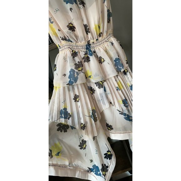 Self-Portrait Asymmetric High Neck Floral Dress 0 - Picture 11 of 12